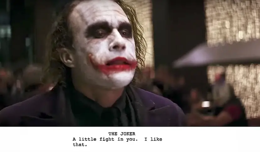 The Dark Knight : avec le script, la performance d’Heath Ledger est encore plus impressionnante