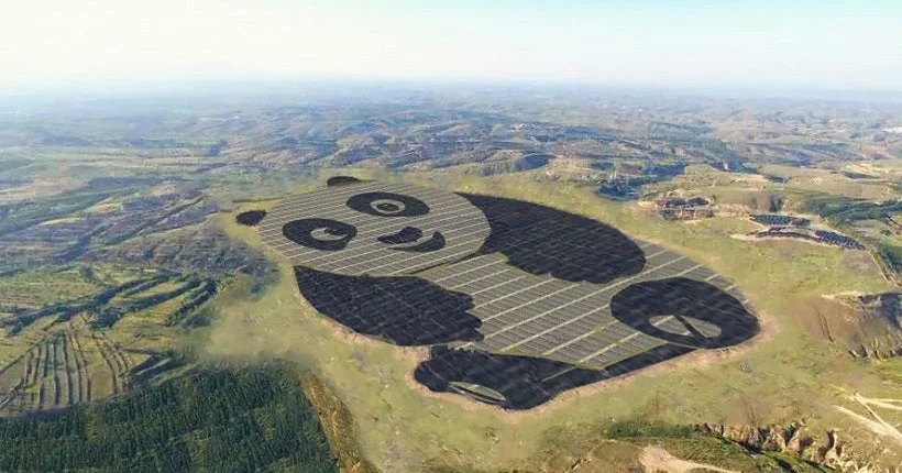 Inspirée, la Chine construit une ferme solaire en forme de panda