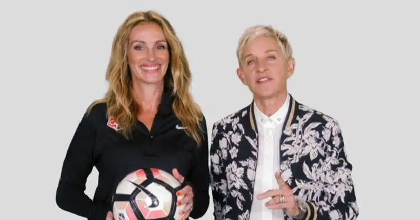 Vidéo : Ellen DeGeneres et Julia Roberts lancent une campagne pour promouvoir le football féminin