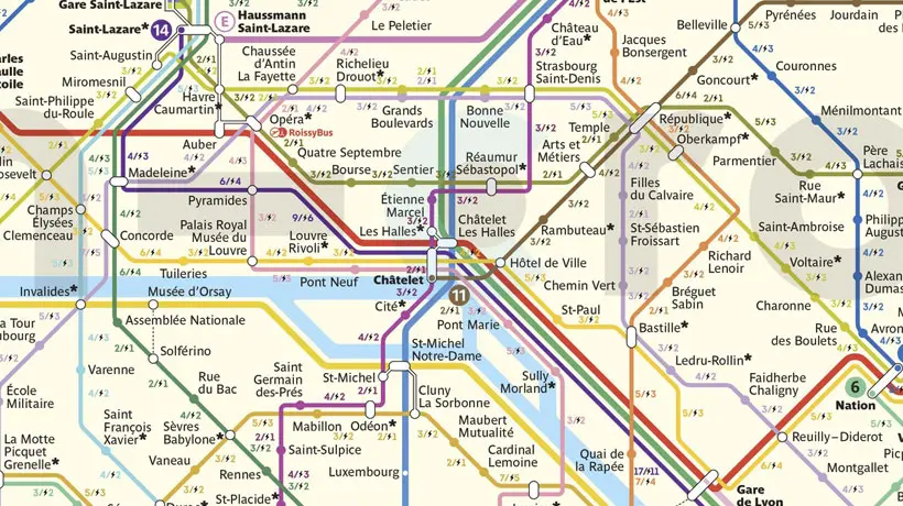 La première carte de Paris indiquant les temps de trajet en trottinette