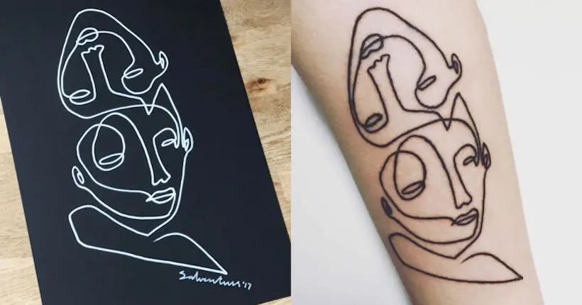 Découvrez Salventius, l’artiste au cœur de la mode des tatouages en une seule ligne