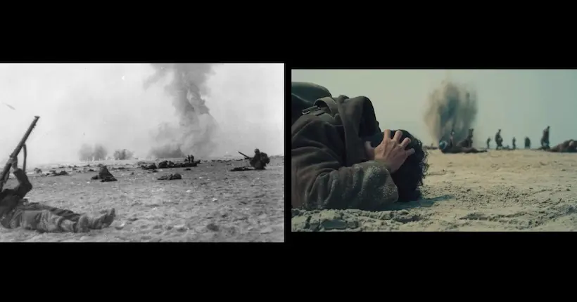Cette vidéo compare des extraits de Dunkerque aux archives de la Seconde Guerre mondiale