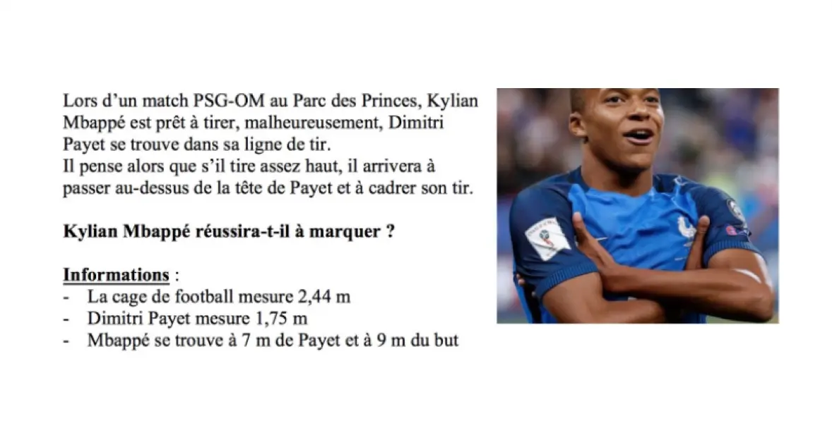 Une prof de maths utilise Mbappé et Payet pour un problème sur le théorème de Thalès