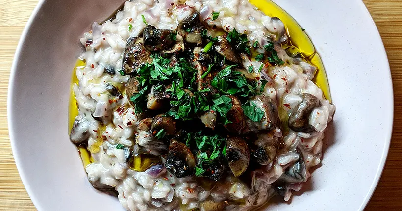 Tuto : un risotto aux champignons crémeux et réconfortant