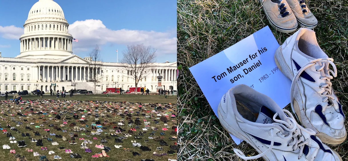 7 000 paires de chaussures devant le Capitole en hommage aux victimes des fusillades
