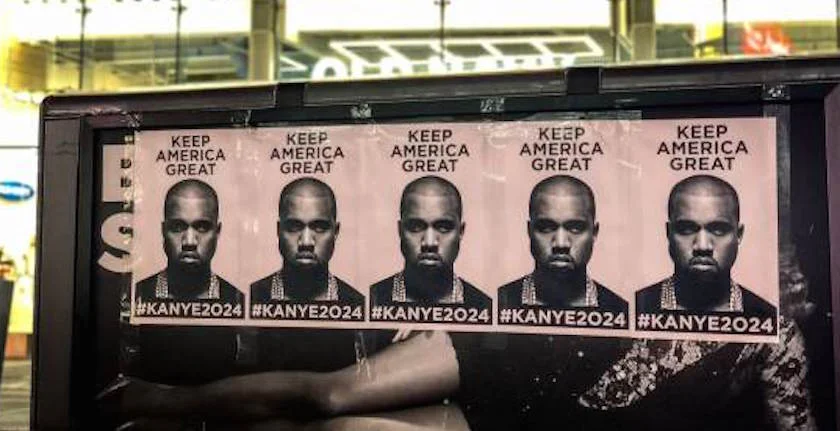 Des affiches lancent officieusement la campagne présidentielle de Kanye West aux États-Unis