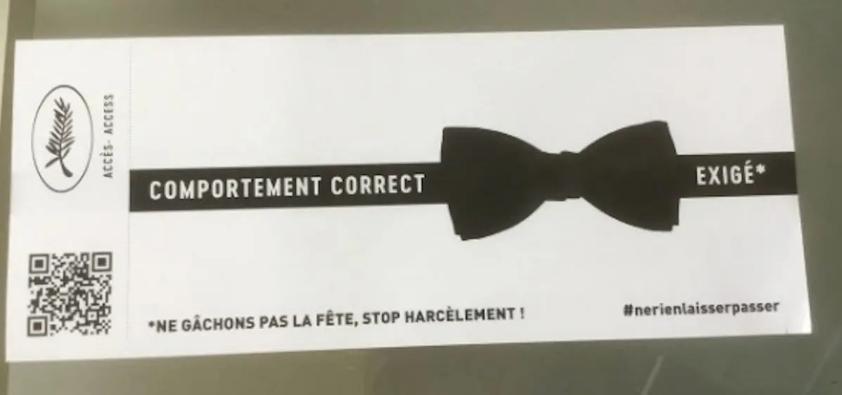 Festival de Cannes : un faux ticket contre le harcèlement sexuel