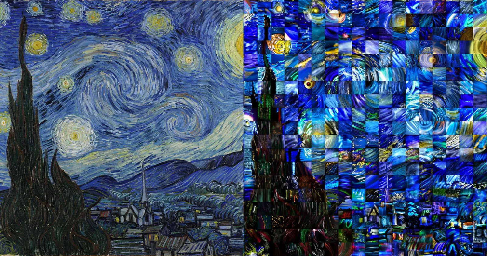 La Nuit étoilée de Van Gogh recréée en une mosaïque de 456 images