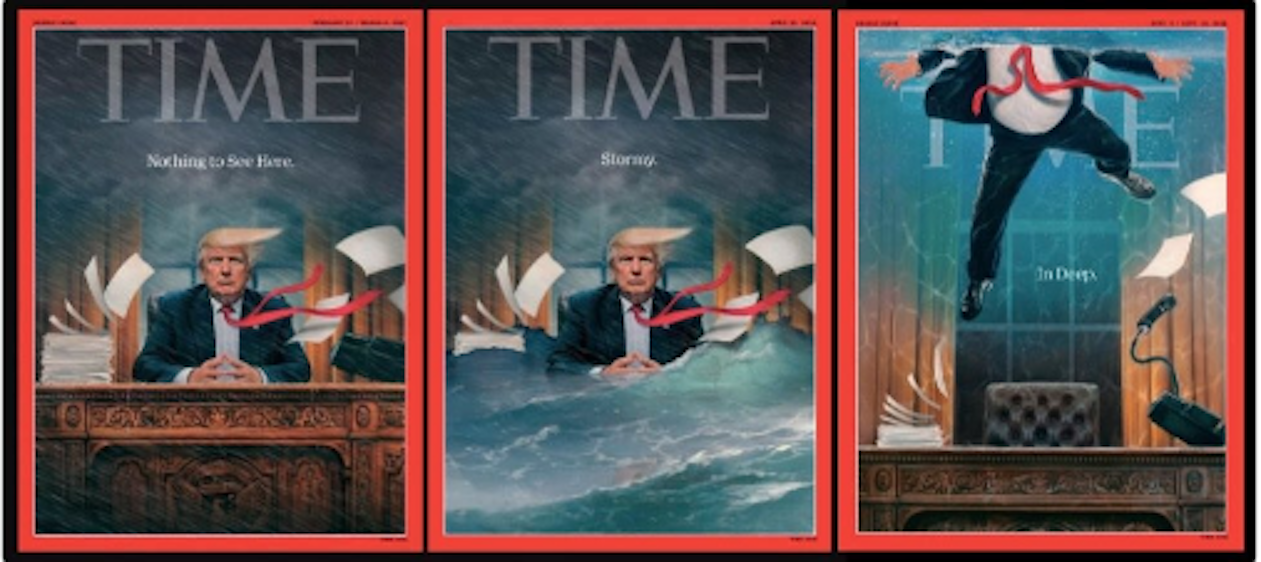 Donald Trump se noie en couverture du Time