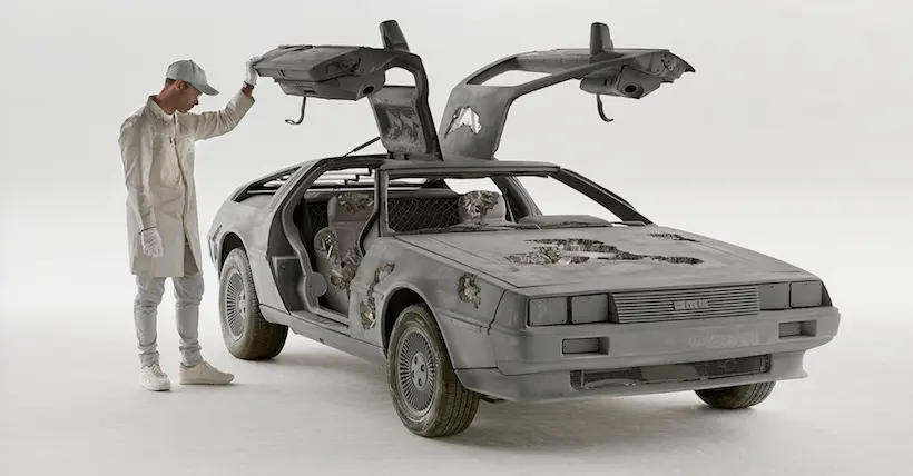 L’artiste Daniel Arsham a sculpté une DeLorean érodée et grandeur nature pour sa prochaine expo
