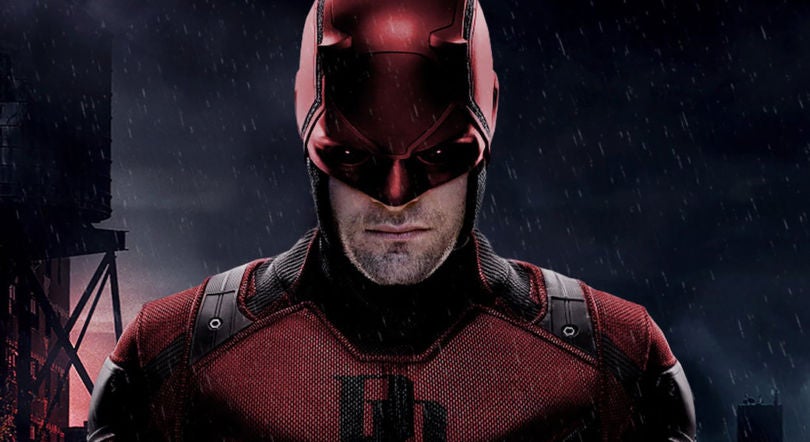 Superhéro DareDevil, costume et masque rouge et noir