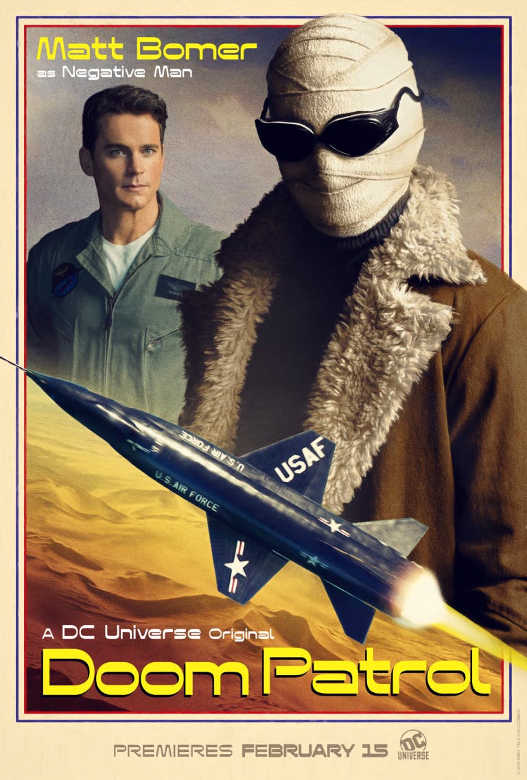 Affiche aviation militaire rétro, Matt Bomer as Negative Man.