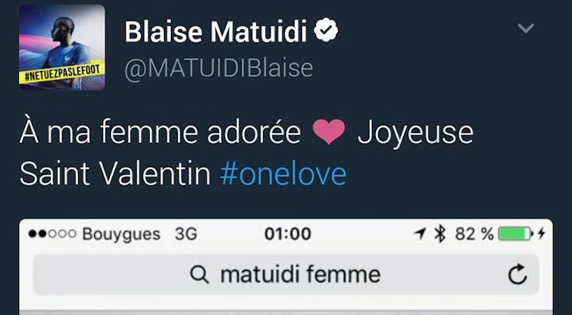 Sur Twitter, Matuidi s’auto-troll pour la Saint-Valentin