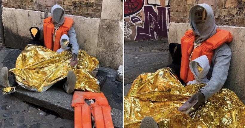 À Rome, une installation sensibilise les passants au sort des migrants