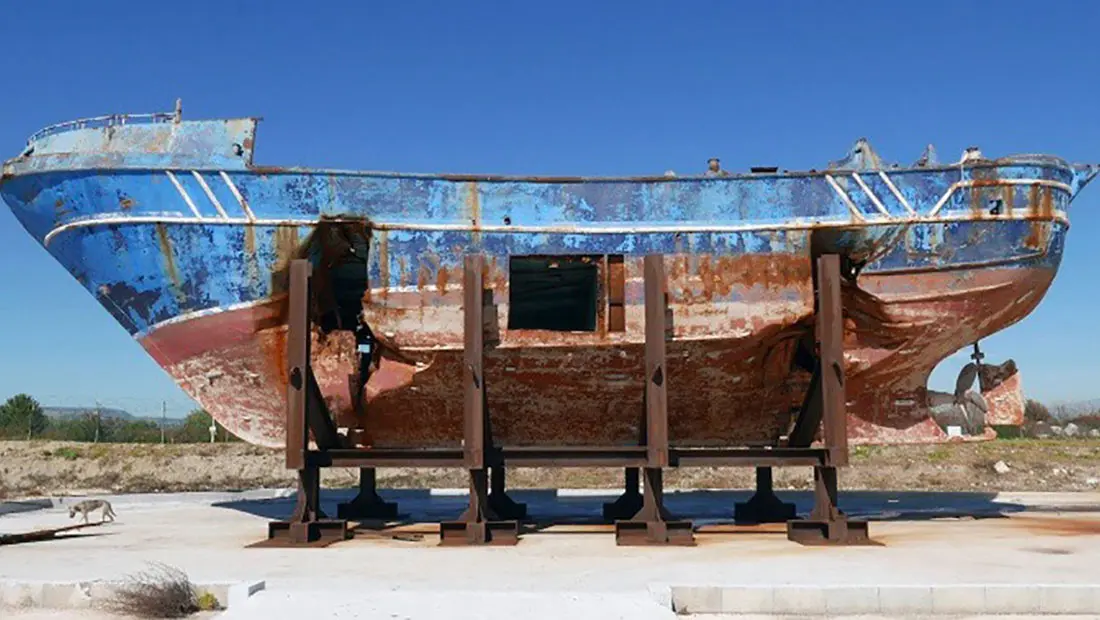 Un bateau de migrants, où 800 personnes sont mortes, exposé à la Biennale de Venise