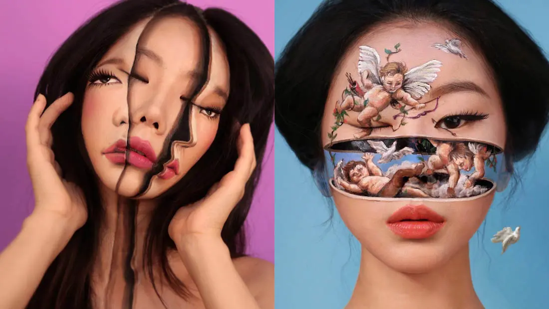 L’artiste Dain Yoon transforme son visage grâce à des créations make-up surréalistes