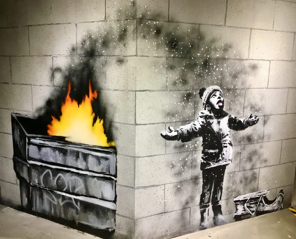 Une œuvre de Banksy sur la pollution quitte le Pays de Galles