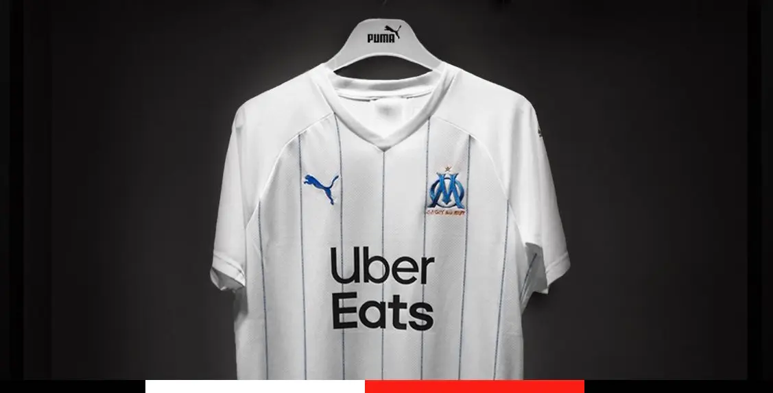Pour satisfaire les Marseillais, Uber Eats change la couleur de son logo sur le maillot