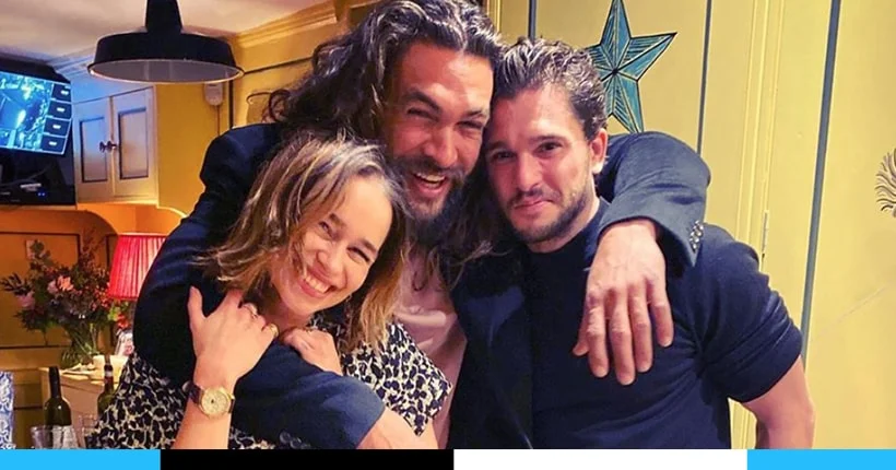 En image : les retrouvailles joviales entre Emilia Clarke, Jason Momoa et Kit Harington
