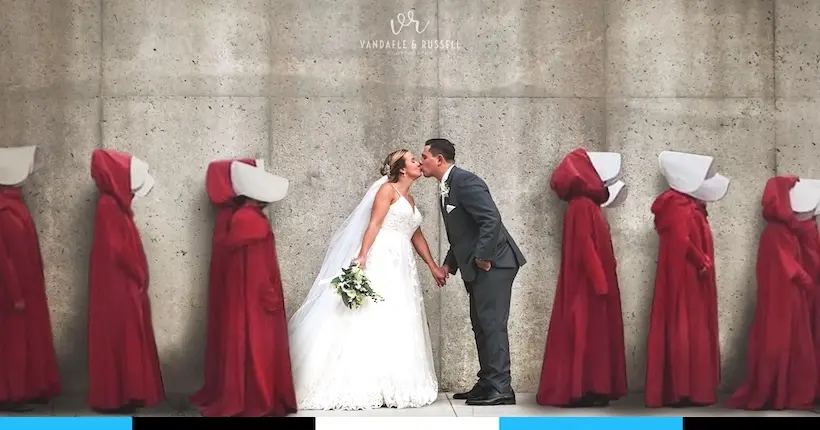 Cette photo de mariage devant le mur des pendus de The Handmaid’s Tale fait polémique