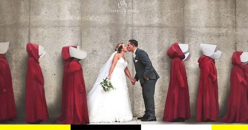 Cette photo de mariage devant le mur des pendus de The Handmaid’s Tale fait polémique