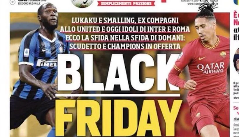 Un journal italien fait polémique avec sa une “Black Friday” sur Lukaku et Smalling