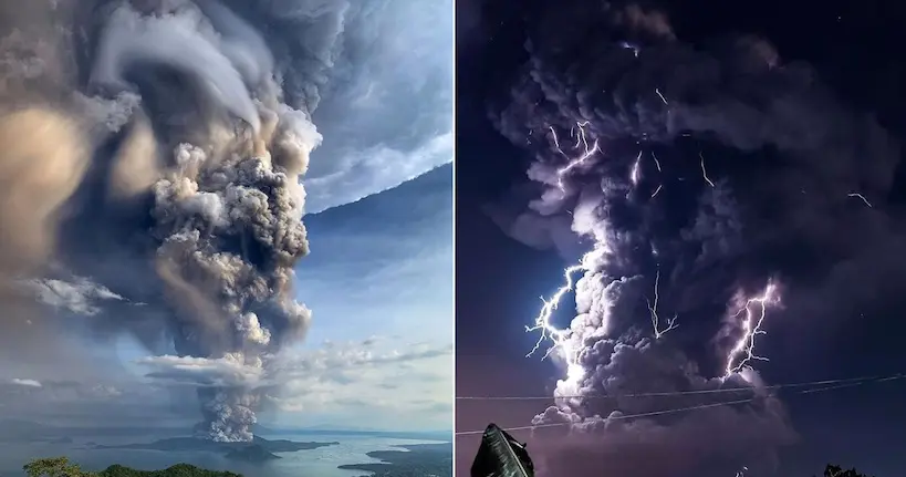 En images : l’éruption impressionnante du volcan Taal aux Philippines
