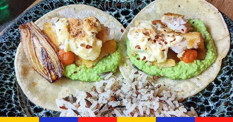 Tuto : tacos de poissons panés, purée de petits pois surgelés et sauce tartare