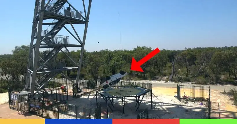 Vidéo : ce youtubeur balance une voiture sur un trampoline depuis une hauteur de 45 mètres