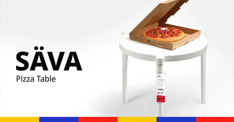Tu vois la mini-table dans ta boîte à pizza ? Ikea l’a fabriquée à taille humaine