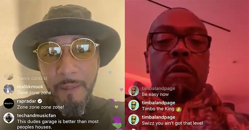Vidéo : confinés, Timbaland et Swizz Beatz se lancent dans une battle légendaire en live