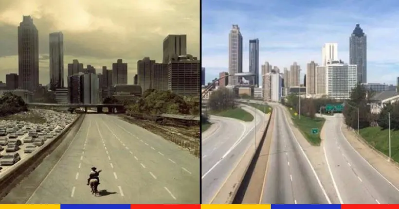À Atlanta, le poster iconique de The Walking Dead a été recréé IRL