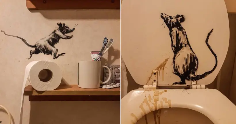 Confiné, Banksy révèle une nouvelle œuvre depuis sa salle de bains infestée de rats