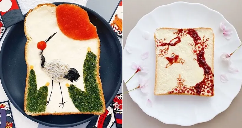 Cette artiste japonaise réalise de vraies œuvres d’art sur des… toasts