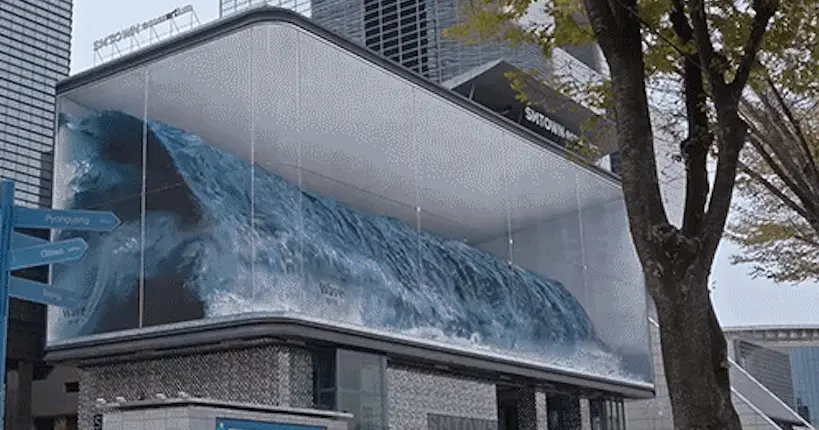 À Séoul, une gigantesque vague sous forme d’anamorphose impressionne les passants