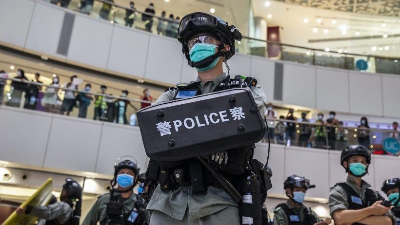 <p>Hong Kong, le 6 juillet 2020. © ISAAC LAWRENCE / AFP</p>
