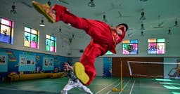 <p>© Photo by Hector RETAMAL / AFP) / TO GO WITH:  China sport Martial Arts drunken, by Peter Stebbings and Lan Lianchao</p>

