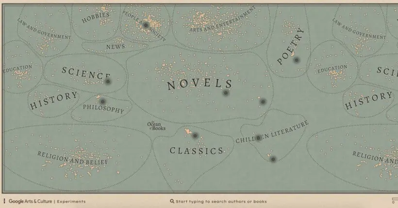 Cette carte interactive en forme d’océan est faite pour les amoureux des livres