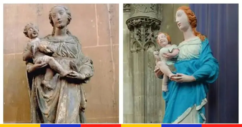 Une croyante a une illumination et ruine une statue de la Vierge en voulant la restaurer