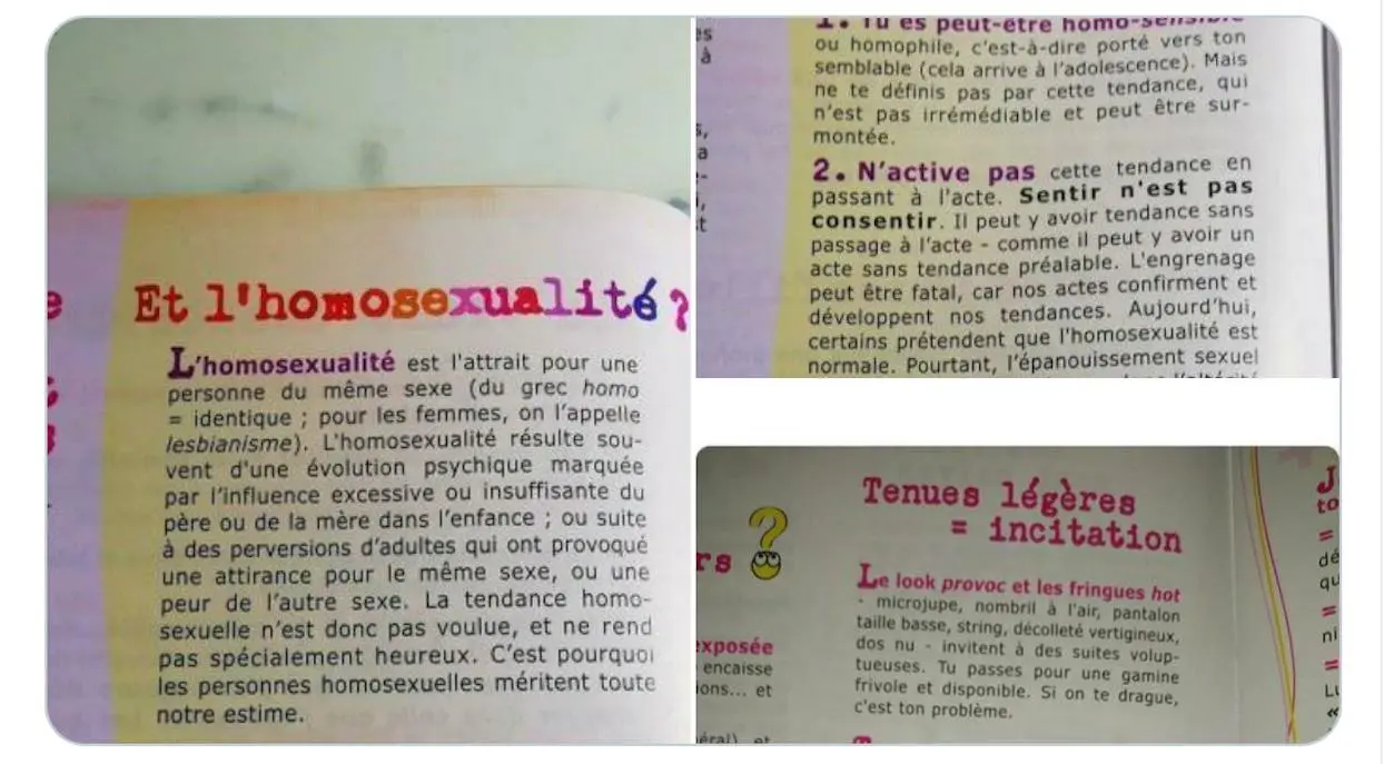 Polémique autour d’un manuel homophobe et sexiste d’un lycée catholique dans le Finistère