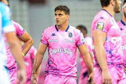<p>Pablo MATERA of Stade Francais during the Top 14 match between Stade Francais and Bayonne at Stade Jean Bouin on October 02, 2020 in Paris, France. (Photo by Sandra Ruhaut/Icon Sport via Getty Images)</p>
