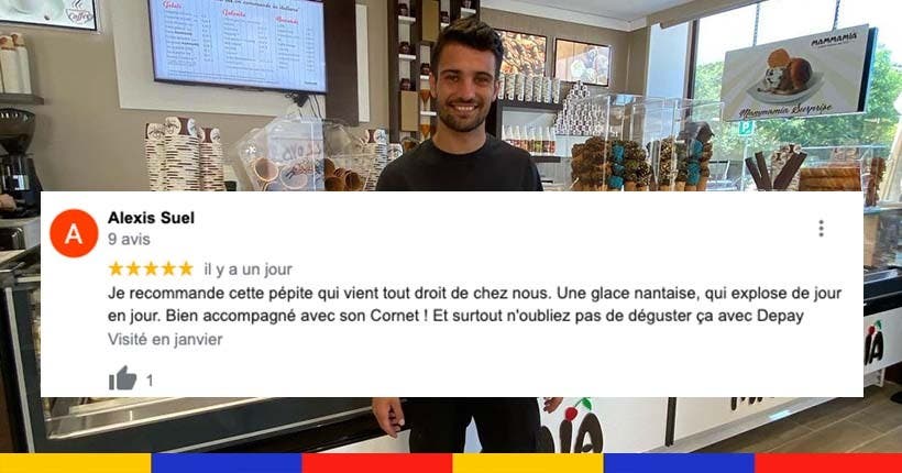 Tout le week-end, des supporters lyonnais ont mis 5* sur Google à la glacerie de Dubois