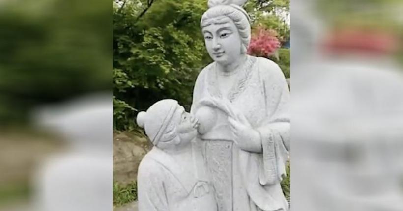 En Chine, la statue d’une femme donnant le sein à sa belle-mère fait polémique