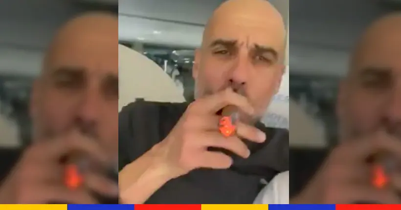 Vidéo : sur du Oasis, cigare à la main, Guardiola a bien fêté son titre de champion