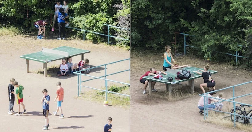 Un photographe a immortalisé la même table de ping-pong pendant 5 ans