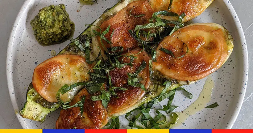 Tuto : courgette rôtie au pesto et scamorza