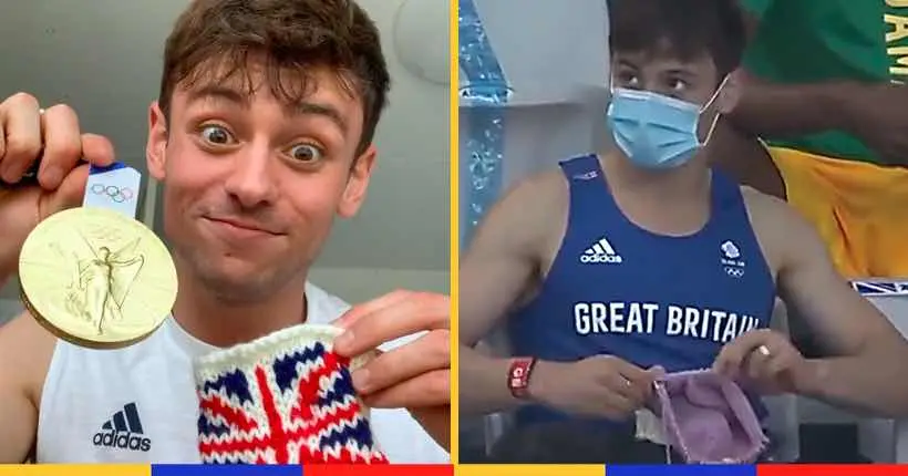 Vidéo : champion olympique, Tom Daley a tricoté une petite pochette pour sa médaille