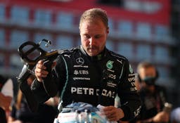 <p>FILE PHOTO: Formula One F1 &#8211; British Grand Prix &#8211; Silverstone Circuit, Silverstone, Britain &#8211; July 16, 2021 Mercedes&#8217; Valtteri Bottas after finishing third in the sprint race qualifying Pool via REUTERS/Lars Baron/File Photo</p>
