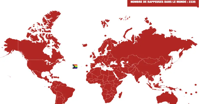 Cette carte interactive recense 2 335 rappeuses à travers le monde