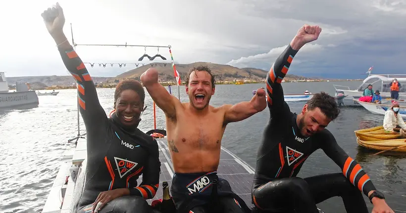 Le nageur quadri-amputé Théo Curin réalise un exploit majuscule en traversant le lac Titicaca